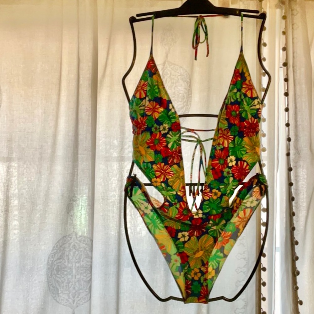 Bathing Suit one piece floral colorful print